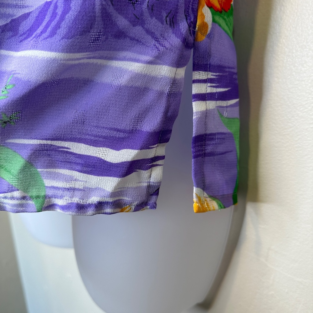 Campus Casuals VTG Hawaii Print Semi Sheer Button Front Tropical Hawaiian Shirt - Picture 9 of 12